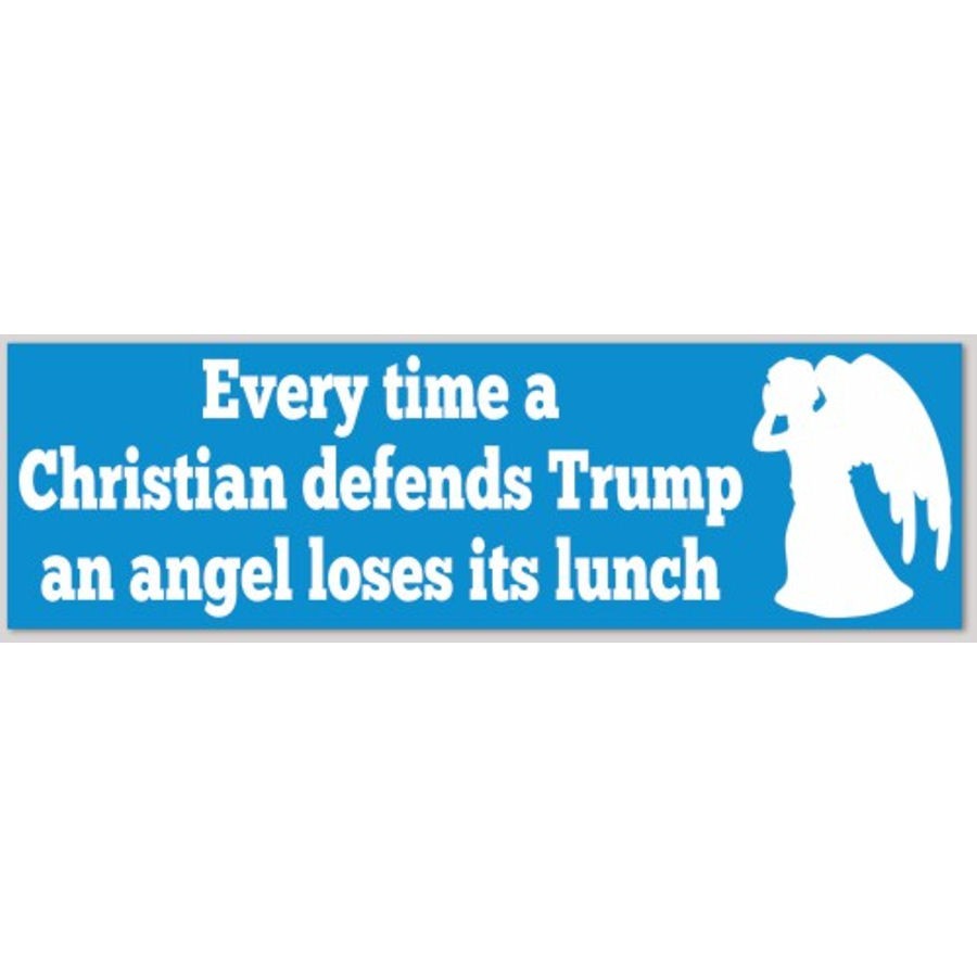 Every Time a Christian Defends Trump Bumper Sticker 8x2.4 Inch Vinyl Every Time a Christian Defends Trump Bumper Sticker 8x2.4 Inch Vinyl