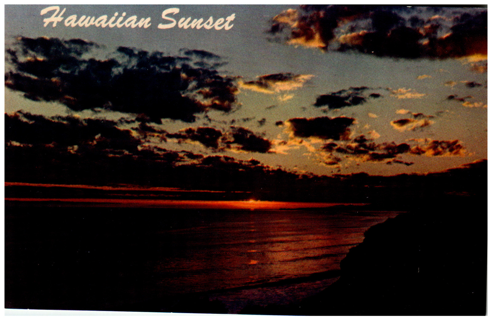 Postcard Vintage Panoramic Hawaiian Sunset
