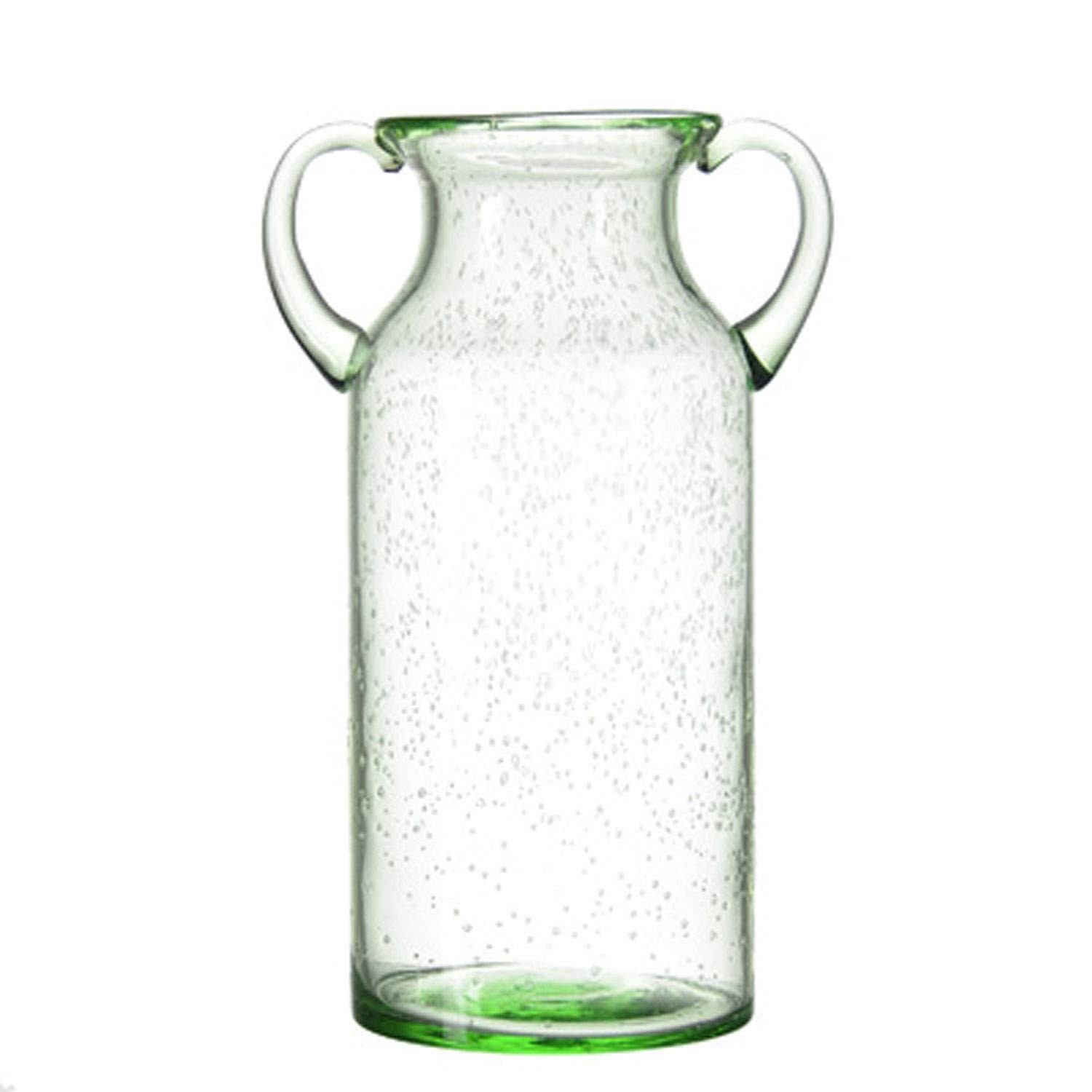 JSY-UP Large Clear Glass Vase Double Ear Filler Bubbles Green Large JSY-UP Large Clear Glass Vase Double Ear Filler Bubbles Green Large