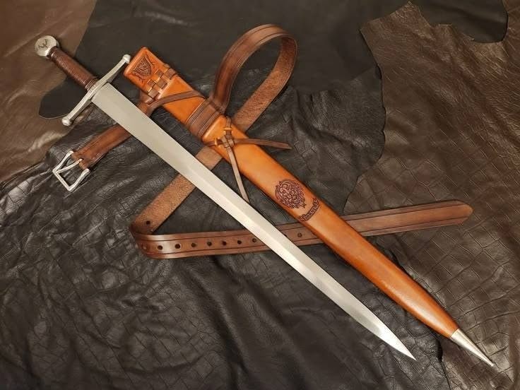 30 Hand Forged Medieval sword High Carbon Steel European Knigt Replica W/Scabbar