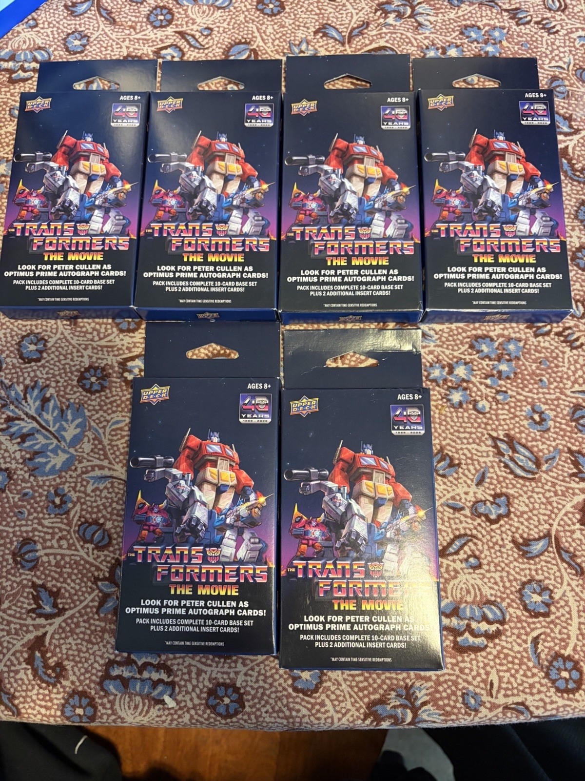 Upper Deck Transformers The Movie 40th Anniversary Trading Cards Lot of 6 Sealed