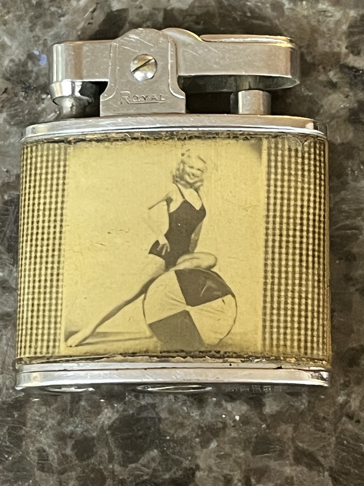 Vintage Royal 1950’s Lighter PIN UP BURLESQUE BIKINI MODEL BAD LADY Japan
