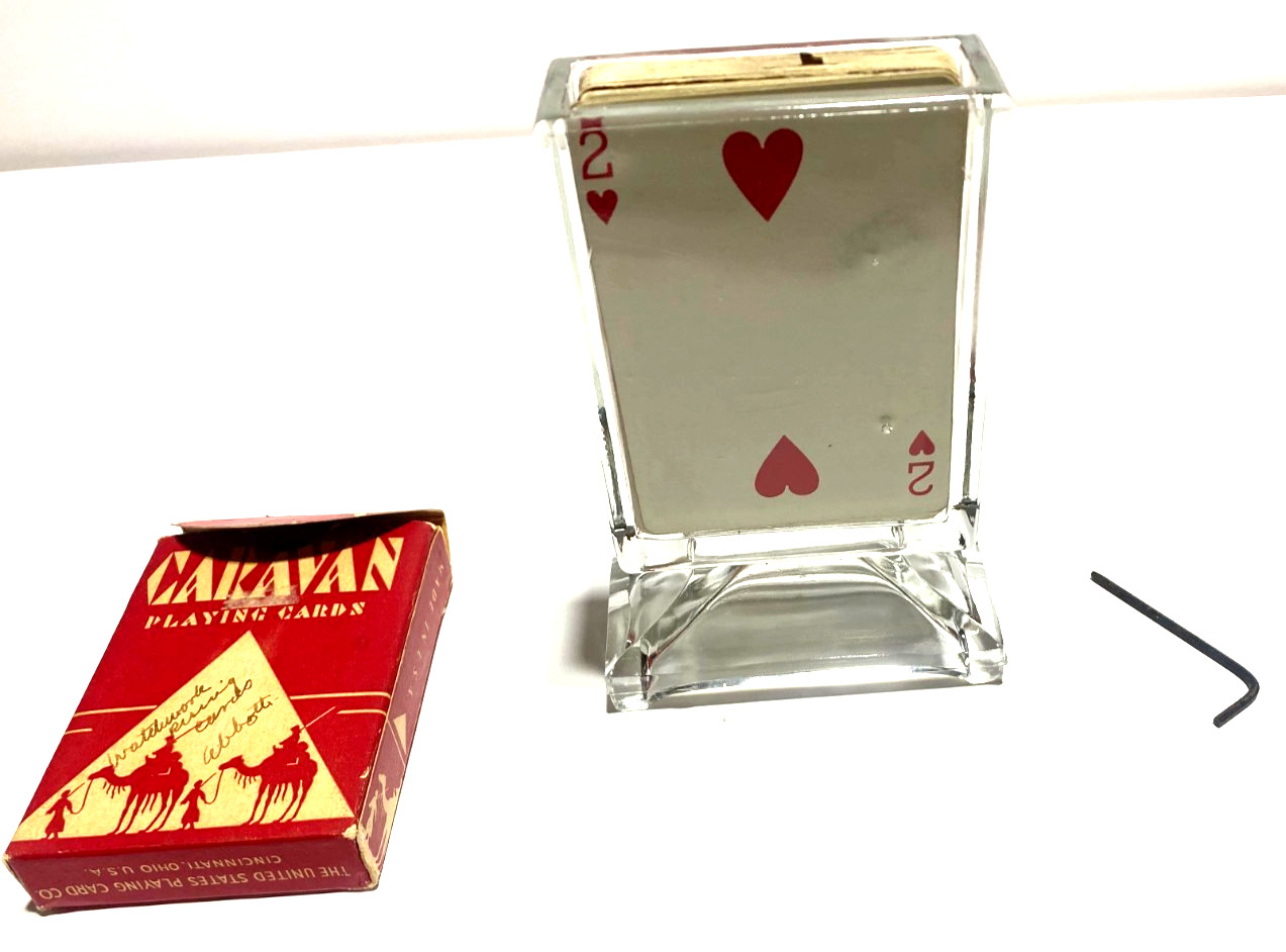 Vintage Abbott\'s Watchwork Rising Cards with glass houlett and allen key