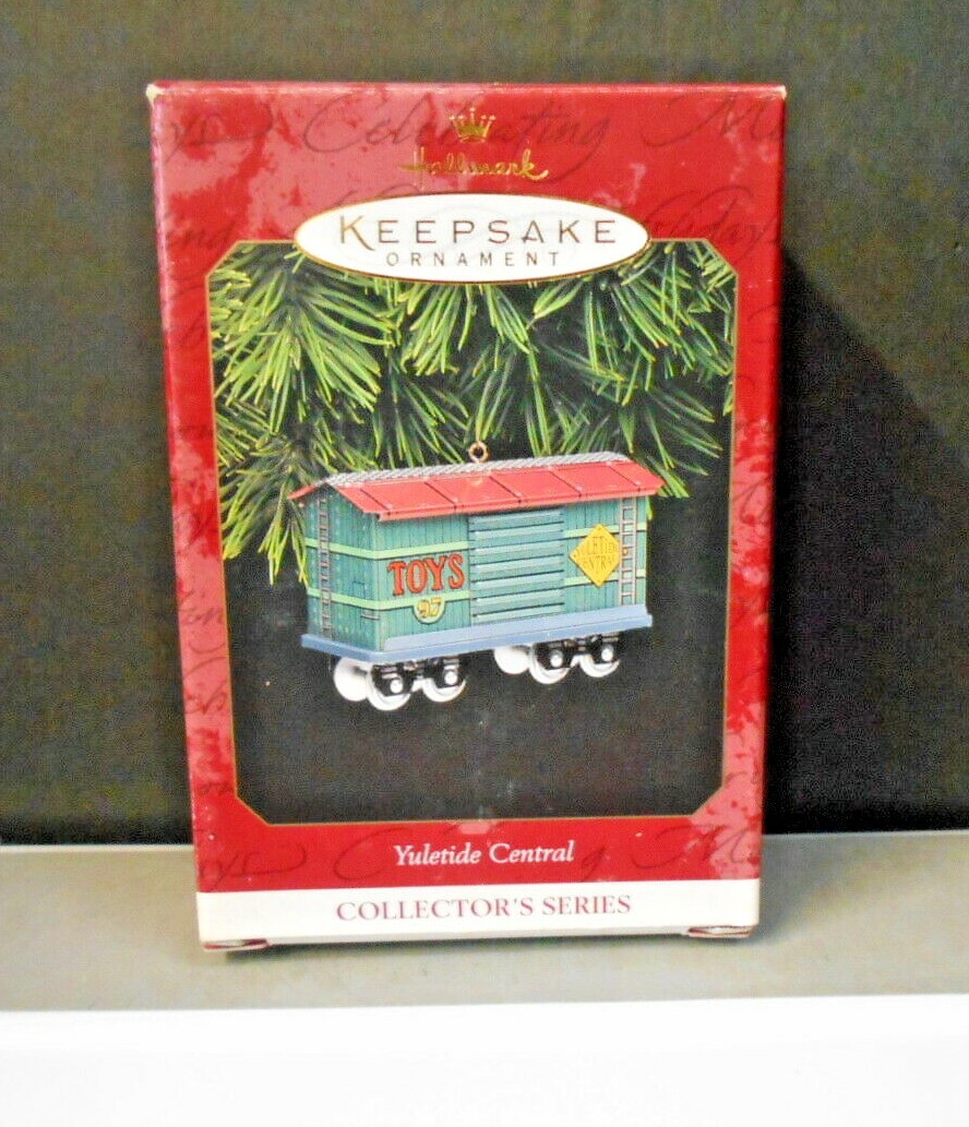 1997 Hallmark Pressed Tin Yuletide Central Boxcar 4th in the Series #QX5812