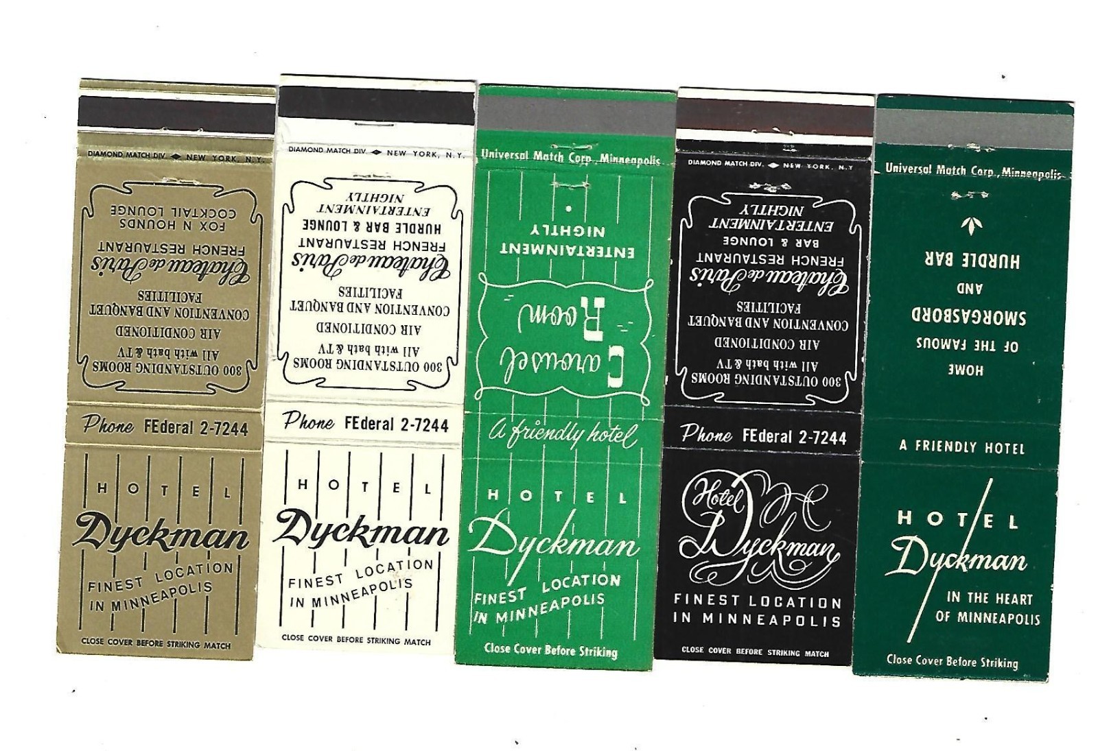 5 Dyckman Hotel - Minneapolis, MINN.   Matchcovers