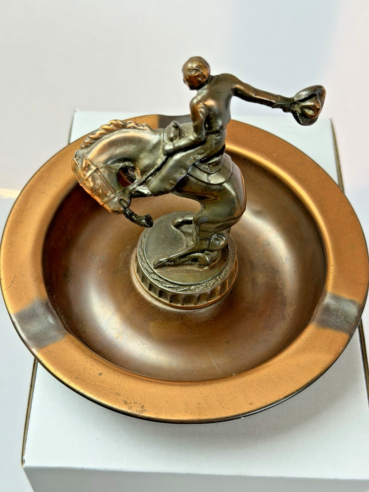 GLADYS BROWN EDWARDS Cowboy Bucking Bronc Bronze Horse Figurine