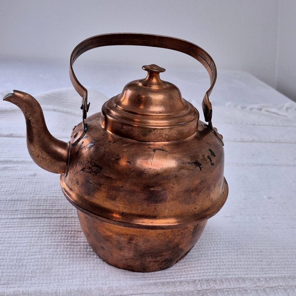 Vintage Volund Copper Teapot Kettle Antique Style Patina Gooseneck Spout Vintage Volund Copper Teapot Kettle Antique Style Patina Gooseneck Spout