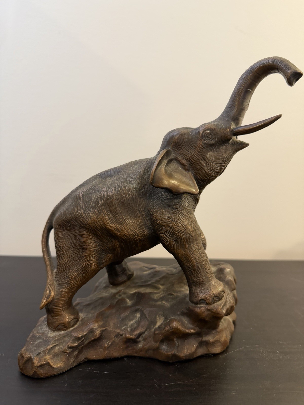 Antique Jennings Brothers Gilt Elephant Figure J.B. 2672 Missing Tusk