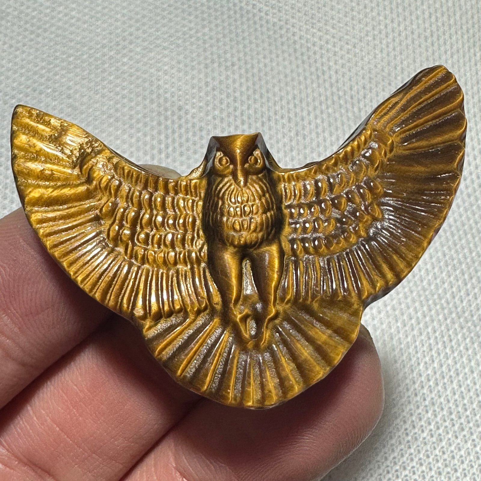 Natural Tiger eye Carved Owl Quartz Skull Crystal Specimen Reiki Healing 1PC
