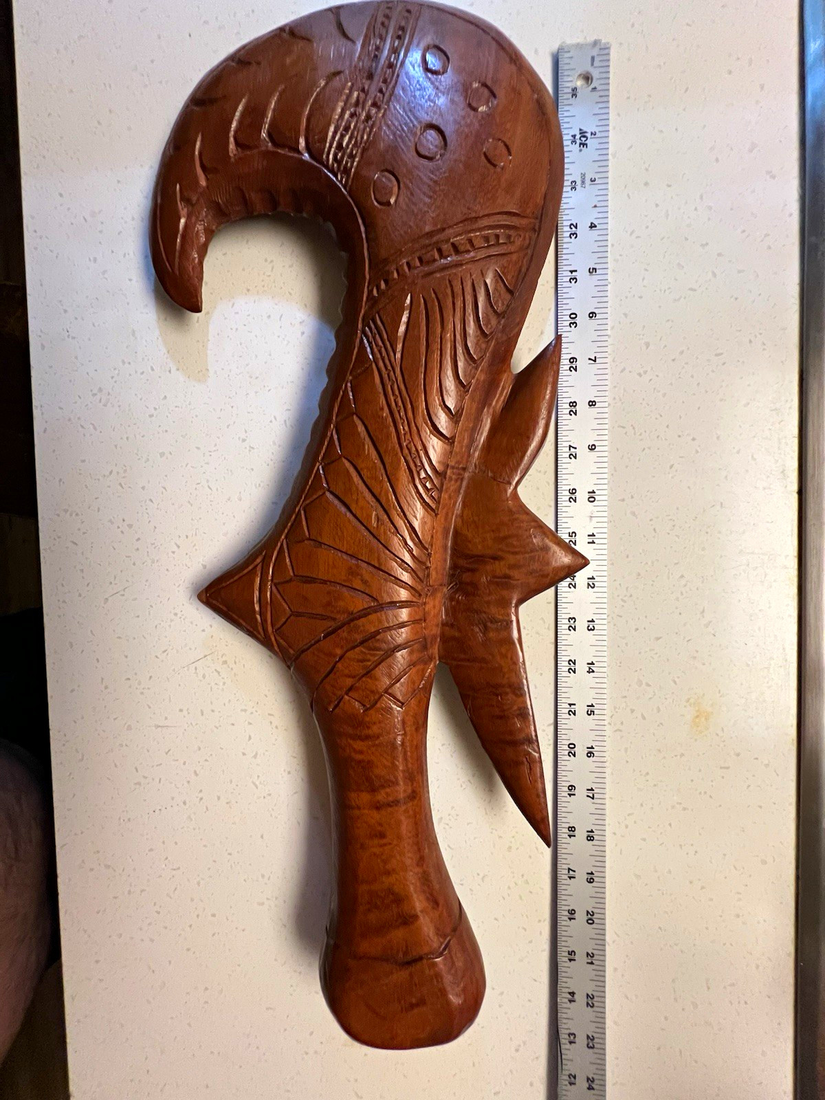 Hand Carved Hawaiian koa Wood Hawaiian weapon for protection, 