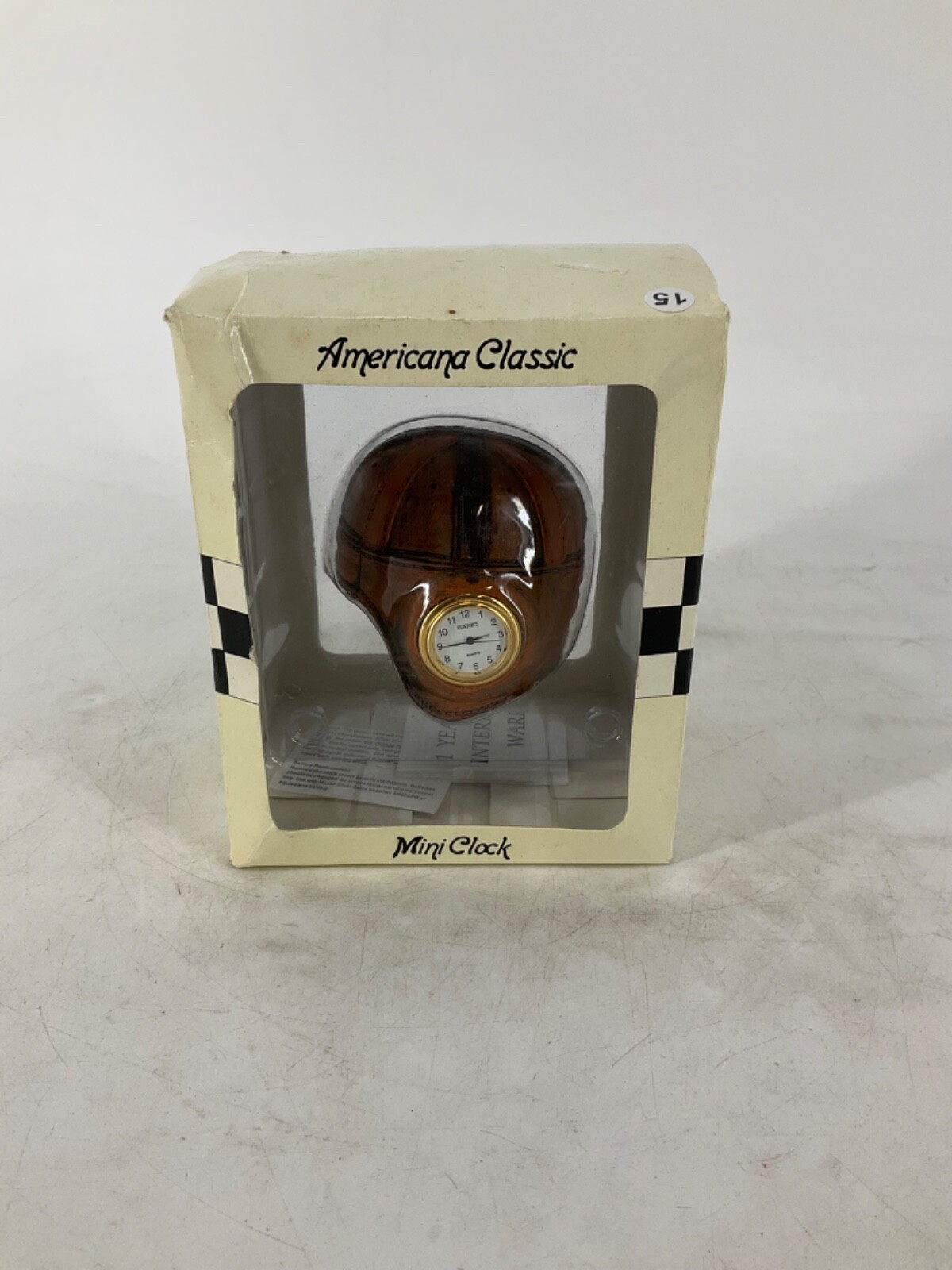 Americana Classic Mini Clock Football Helmet Japan Movement NOS NIB