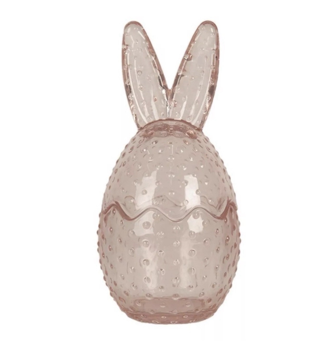 NEW Easter Pink Glass Jar Bunny Ear Egg Clear Viral Spring Decoration NEW Easter Pink Glass Jar Bunny Ear Egg Clear Viral Spring Decoration