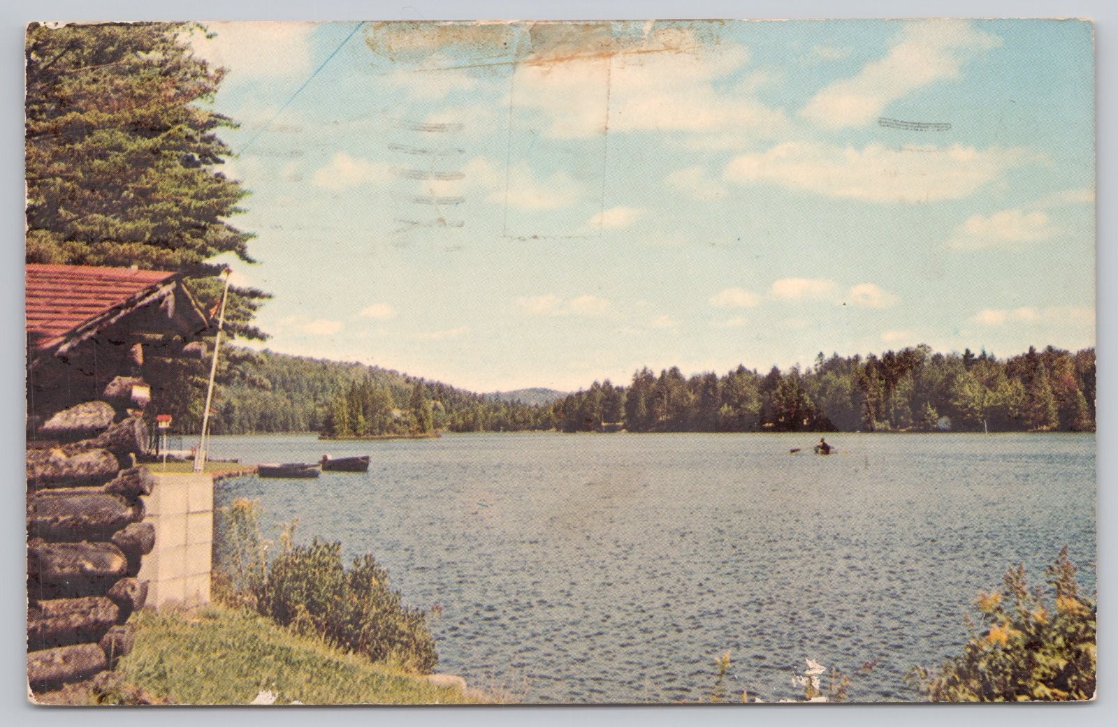 Postcard Sixth Lake Adirondacks Lean-to Inlet New York