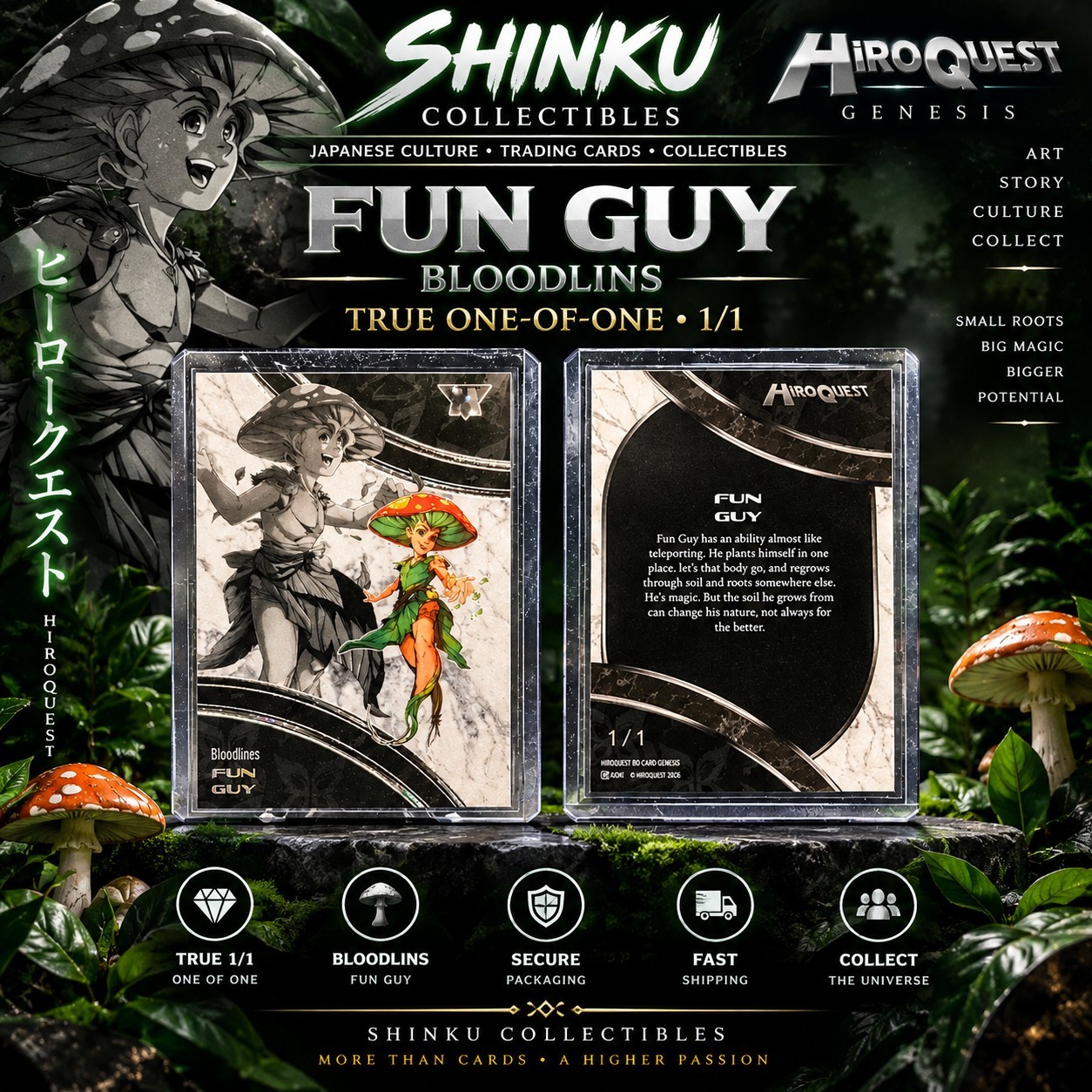 2026 HiROQUEST Genesis Fun Guy Bloodlins Black 1/1 TRUE ONE OF ONE