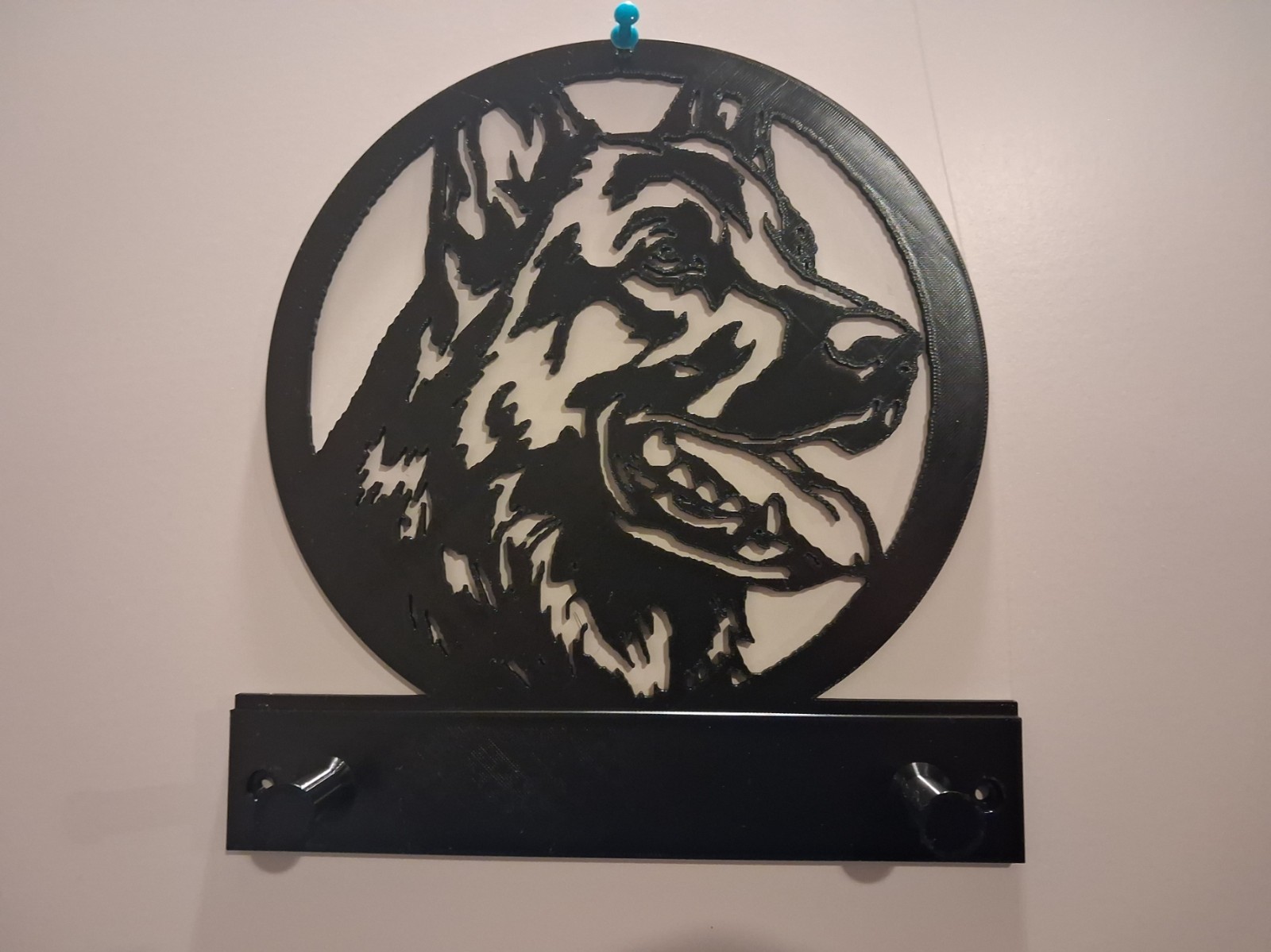 German Shepherd Wall Art & Leash Holder Key Hook ~9x9 | Custom Prints Available German Shepherd Wall Art & Leash Holder Key Hook ~9x9 | Custom Prints Available
