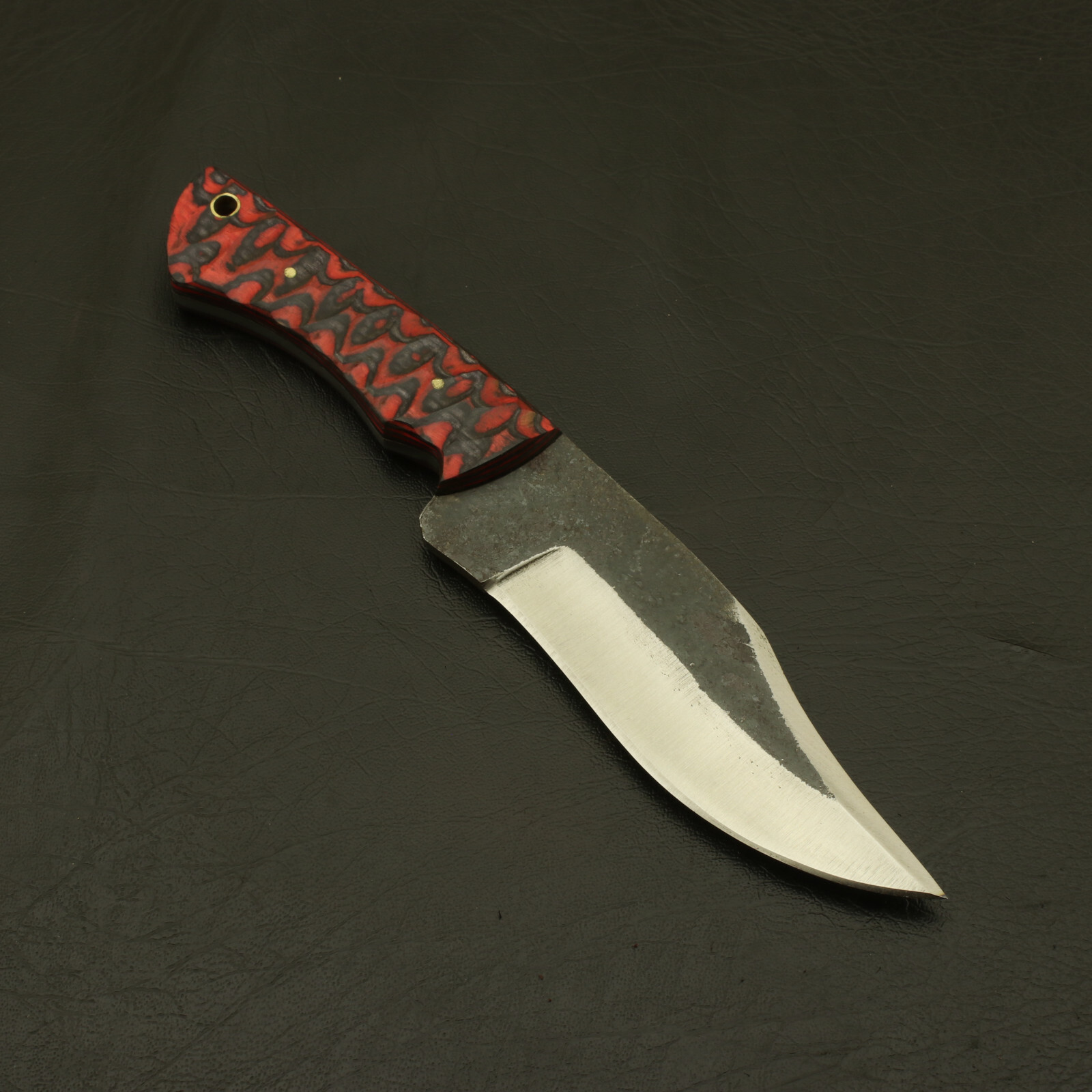 Beautiful Custom Hand Forged Railroad Spike Carbon Steel Blade Knife +Sheath