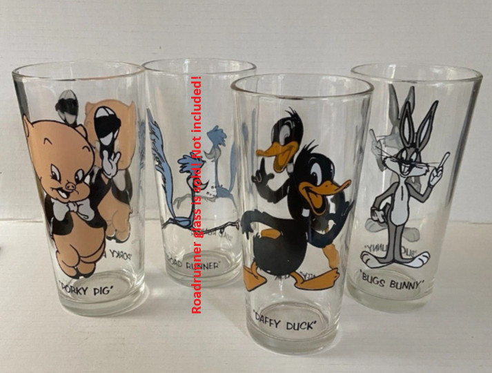 Looney Tunes 1973 Pepsi Daffy Duck Porky Pig Bugs Set of 3 NO ROAD RUNNER