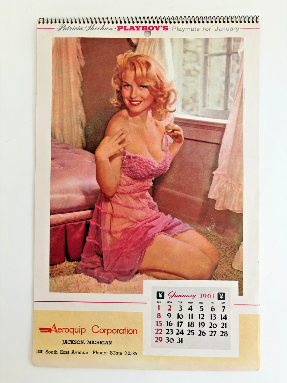 Vintage 1961 Playboy Pin Up Calendar ~ Aeroquip Corp. Advertising