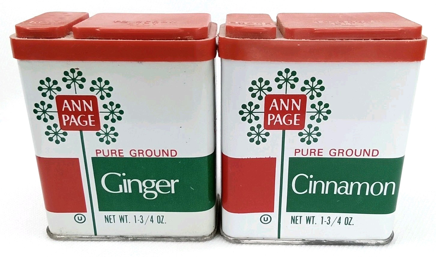 Vintage 1960s Advertising Spice Tin Christmas Display Ann Page Cinnamon & Ginger