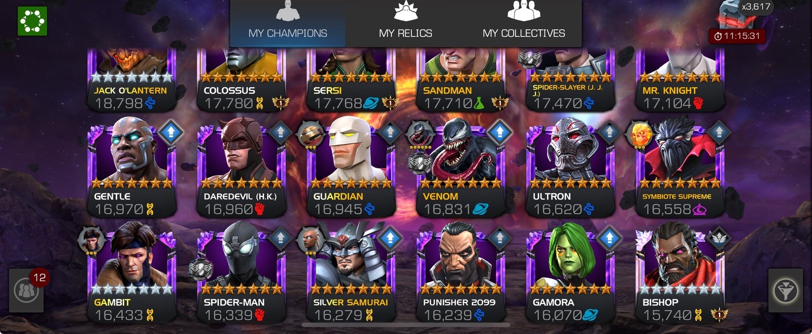 MCOC valient account  marvel contest of champions 14k units decent starter 