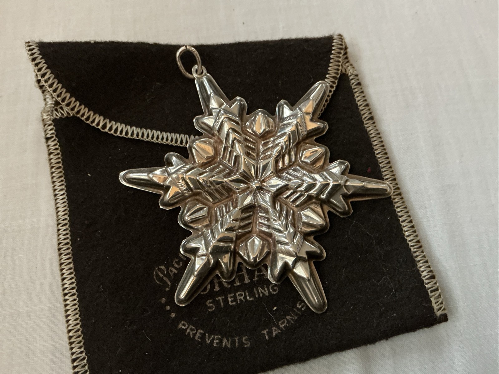 1972 Gorham Sterling Snowflake Ornament Pendant - Estate Find