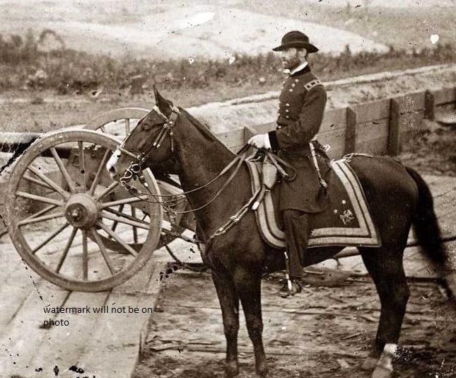 Union General William T. Sherman on horseback 8\