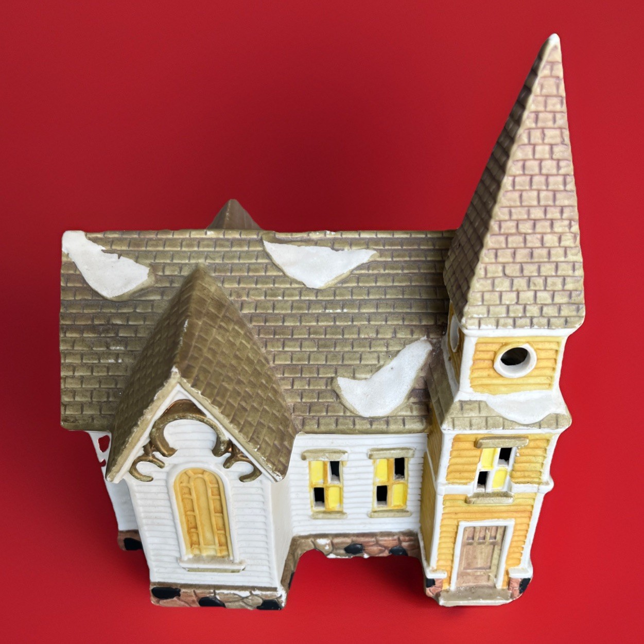 Vintage Lighted Porcelain Church – St. Catherine’s Santa’s Pride Village Piece