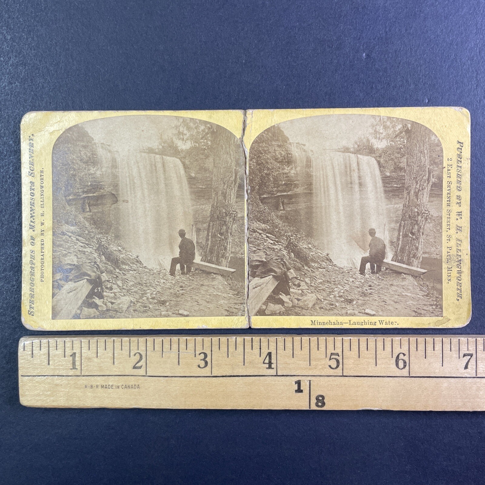 Minnehaha Falls Stereoview W. H. Illingworth St. Paul 1870s Minnesota Minnehaha Falls Stereoview W. H. Illingworth St. Paul 1870s Minnesota