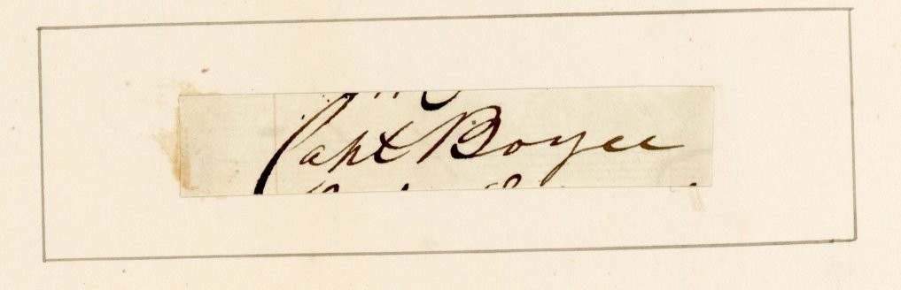 Capt William M Boyce Autograph 19thC US Coast Survey Clip Cartographer Maps