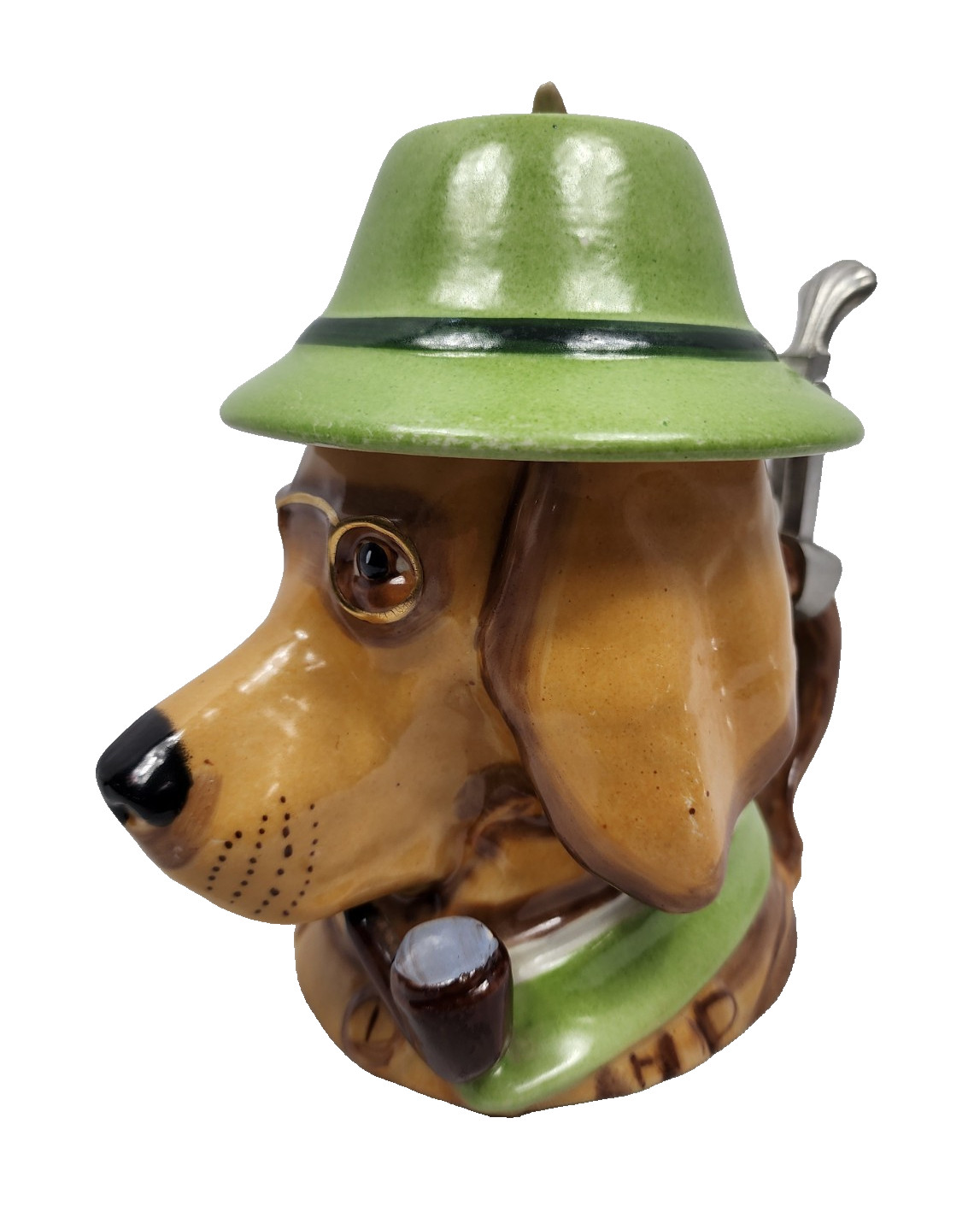 Rare Vintage Sherlock Holmes Hound Dog Figural Germain Lidded Beer Stein