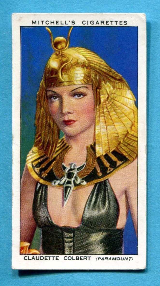 1939 STEPHEN MITCHELL STARS OF SCREEN & HISTORY TOBACCO CARD 5 CLAUDETTE COLBERT