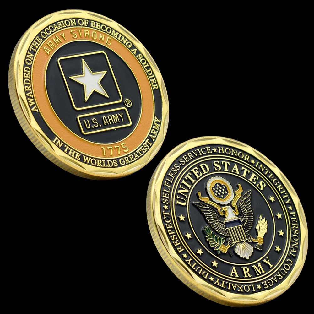 US Army Military Challenge Coin Veterans Memorial Souvenir Collectible Replica