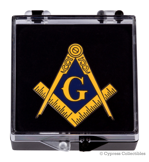 MASONIC LOGO ENAMEL LAPEL PIN FREEMASON SQUARE COMPASS MASON EMBLEM TIE PINBACK