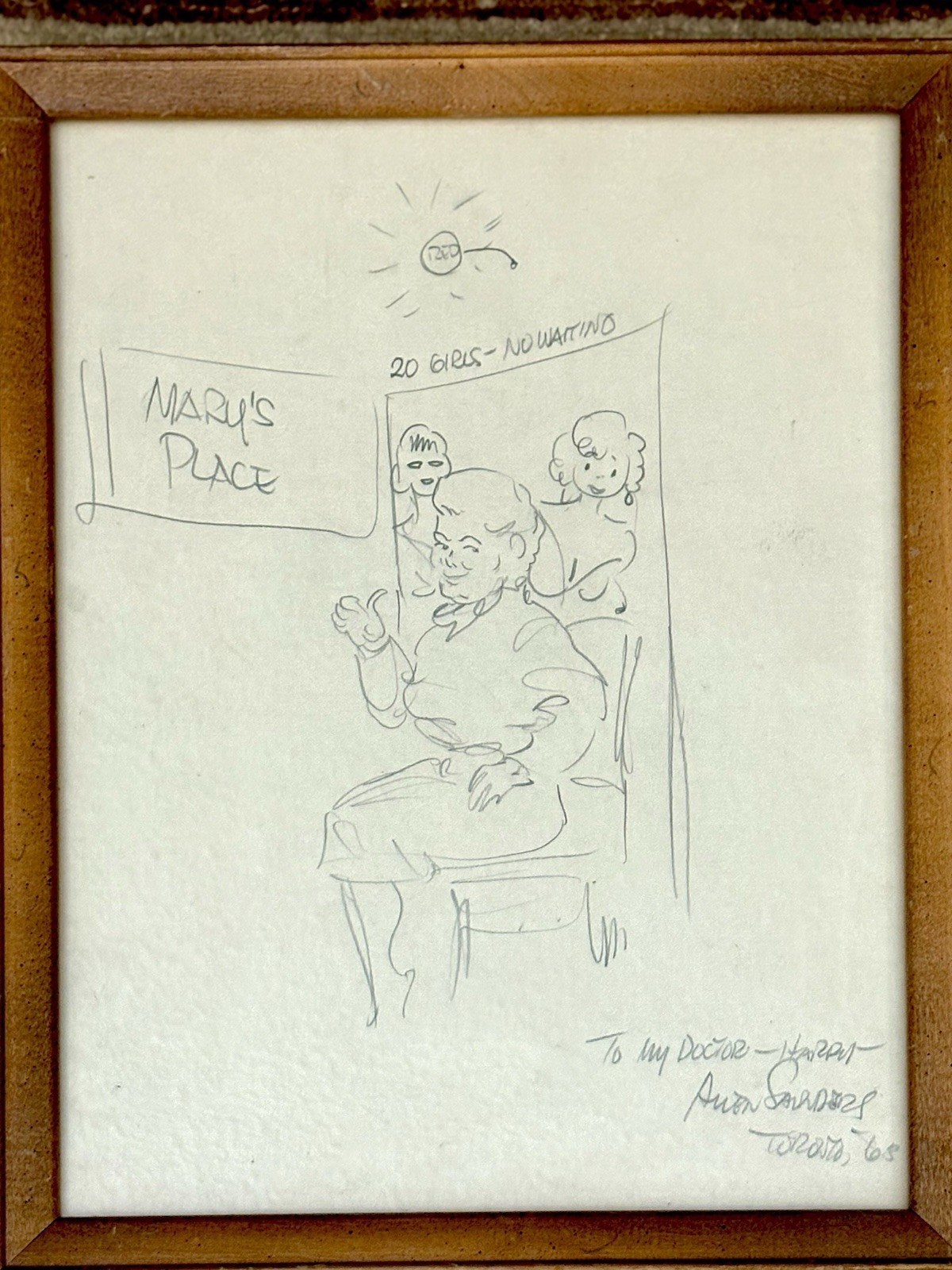 Allen Saunders Mary Worth Original Pencil Sketch Comic Strip Unique Toronto 1963