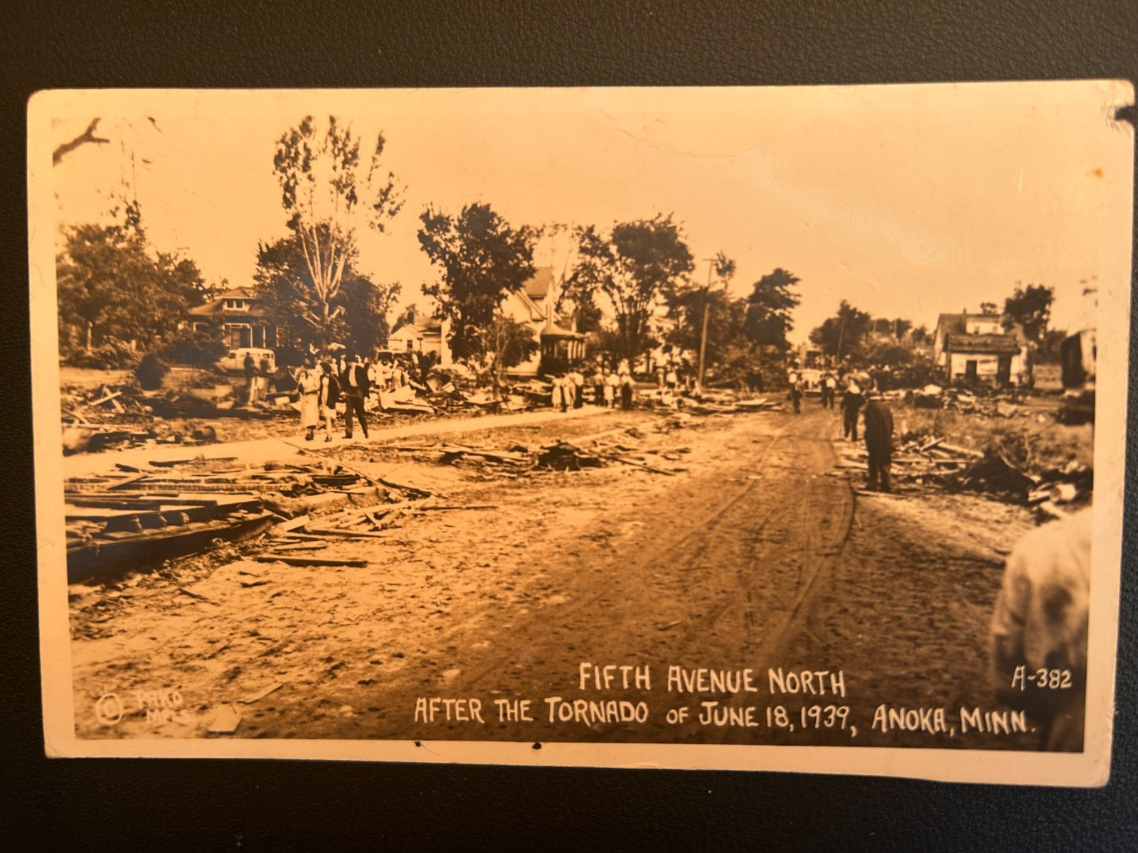 Tornado June 18, 1939. Anoka, MN Vintage Real Photo POSTCARD Tornado June 18, 1939. Anoka, MN Vintage Real Photo POSTCARD