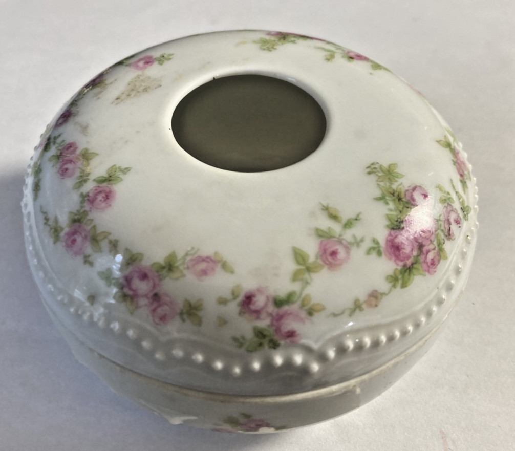 Prussian Silesia Antique Porcelain Hair Receiver Prussian Silesia Antique Porcelain Hair Receiver