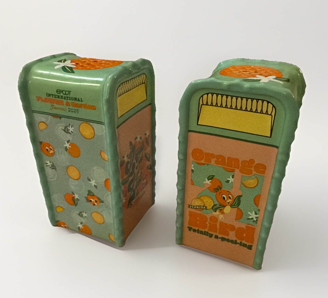 2024 Disney Parks Epcot Flower & Garden Orange Bird Salt & Pepper Shaker