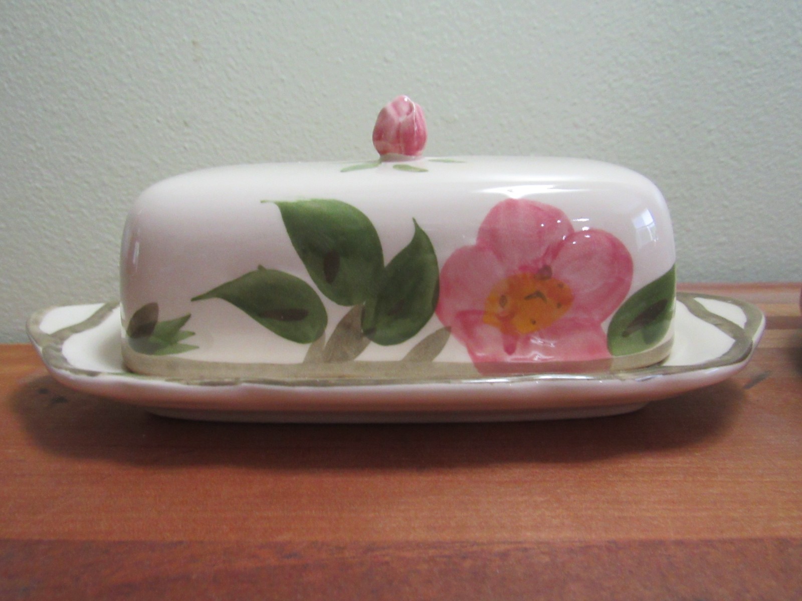 excellent vintage Franciscan Desert Rose Covered Butter Dish Made In England