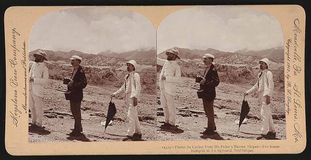 Pitons du Carbet from Mt. Pelee\'s barren slopes, professor Heilprin i Old Photo