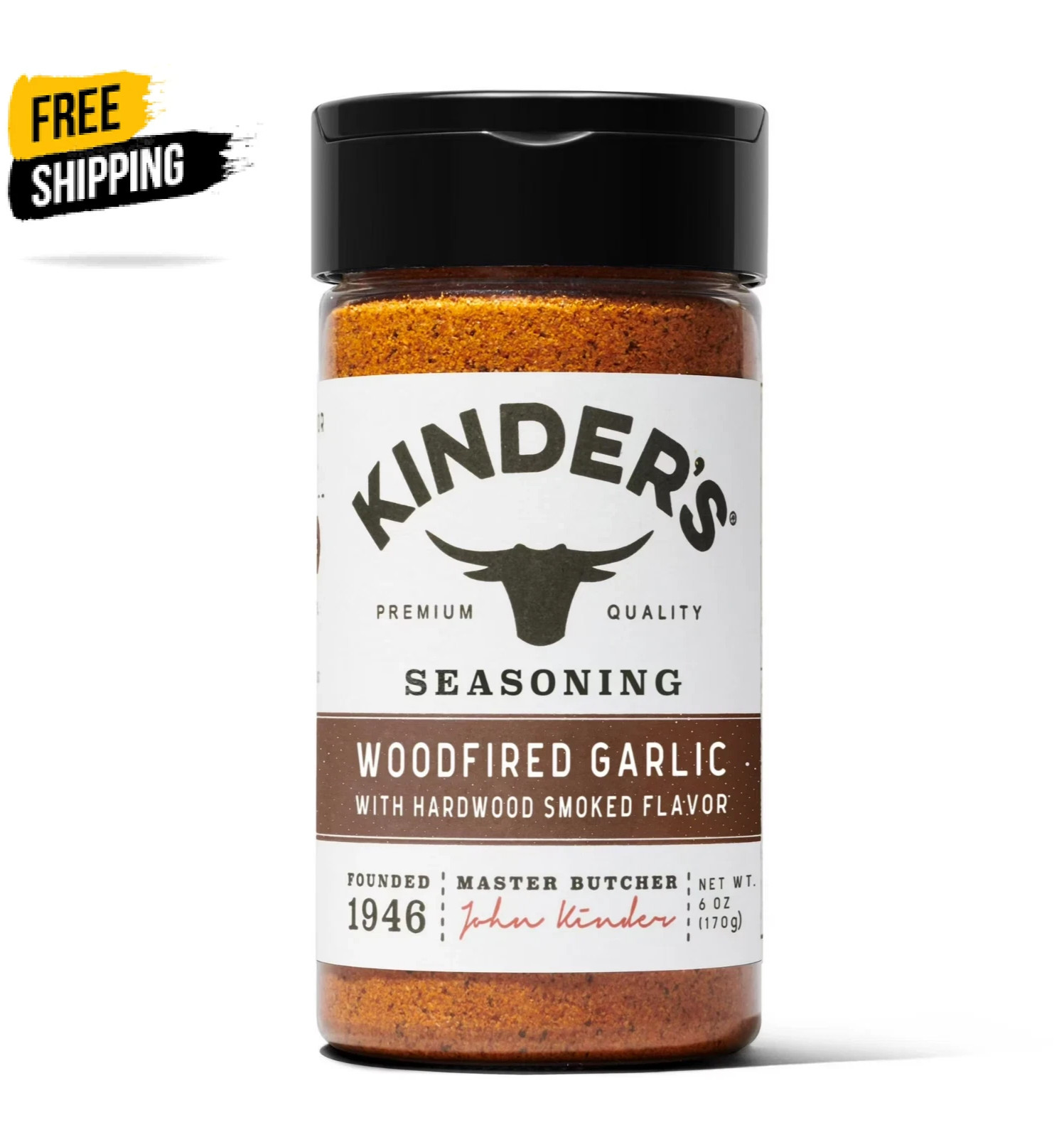 Kinder's Woodfired Garlic Seasoning with Hardwood Smoked Flavors, 6 oz