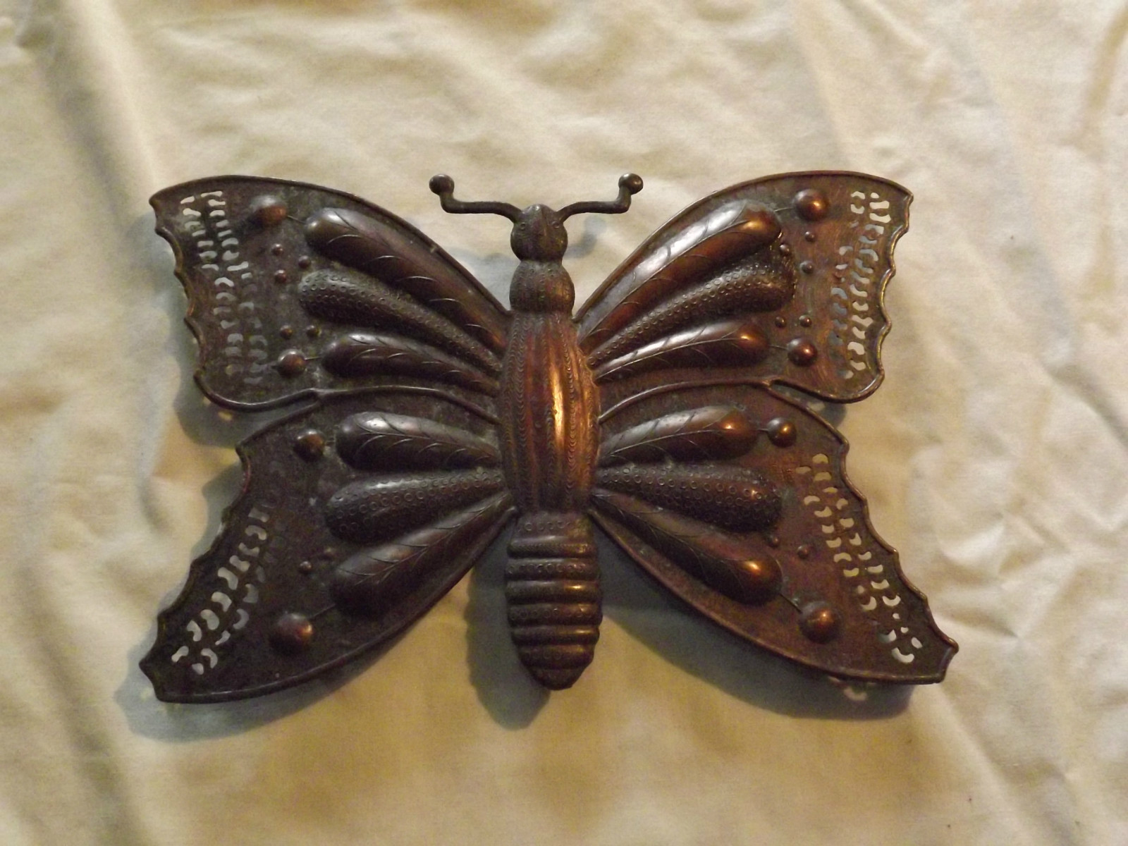 VINTAGE PORT MARMITE DER UNTER KACHTOPF URDER POT LARGE COPPER BUTTERFLY