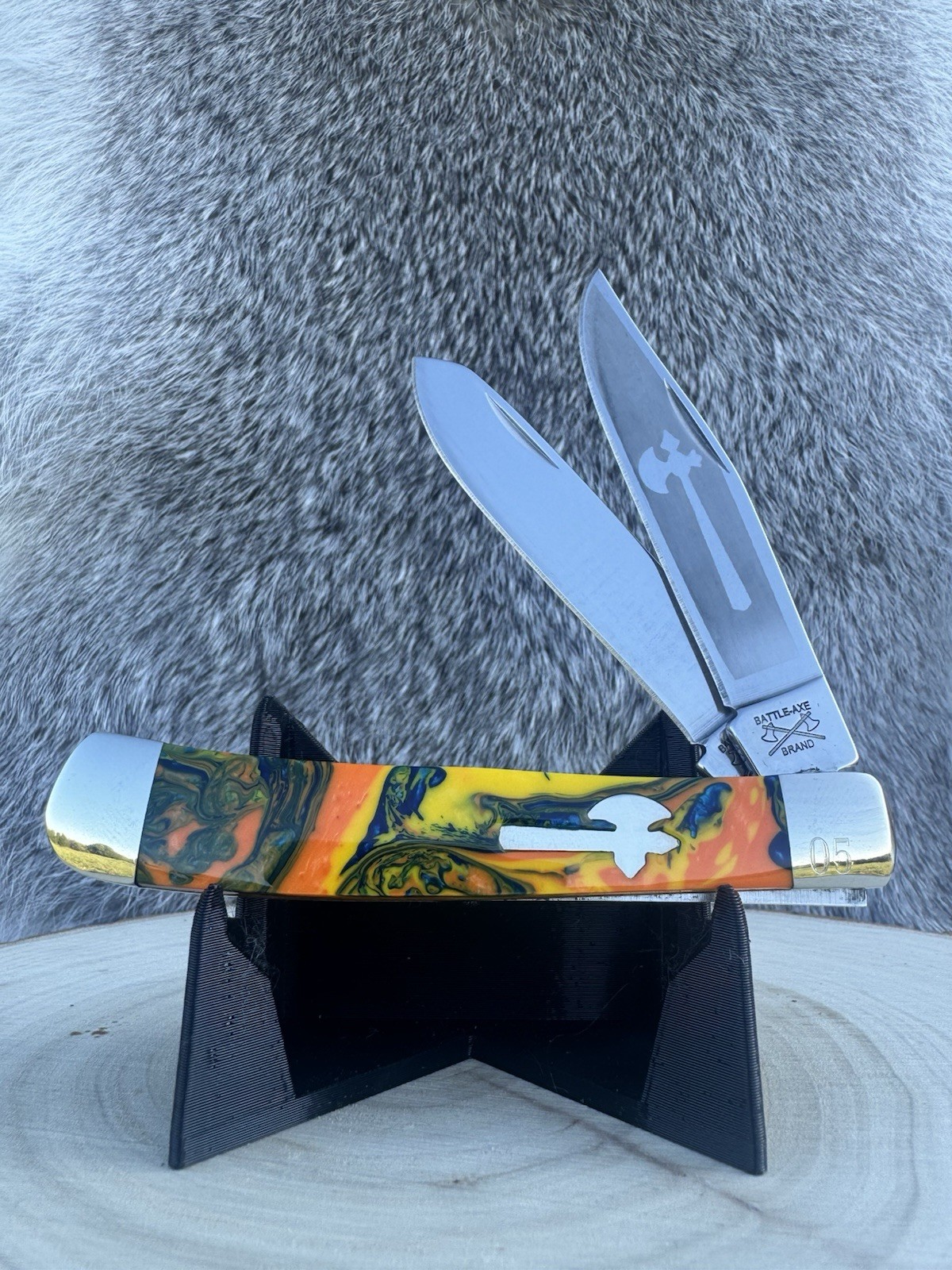 Cooper Cutlery 2022 Battle Axe Macaw Trapper #5 of 25 Mint w/ Tube- Rare