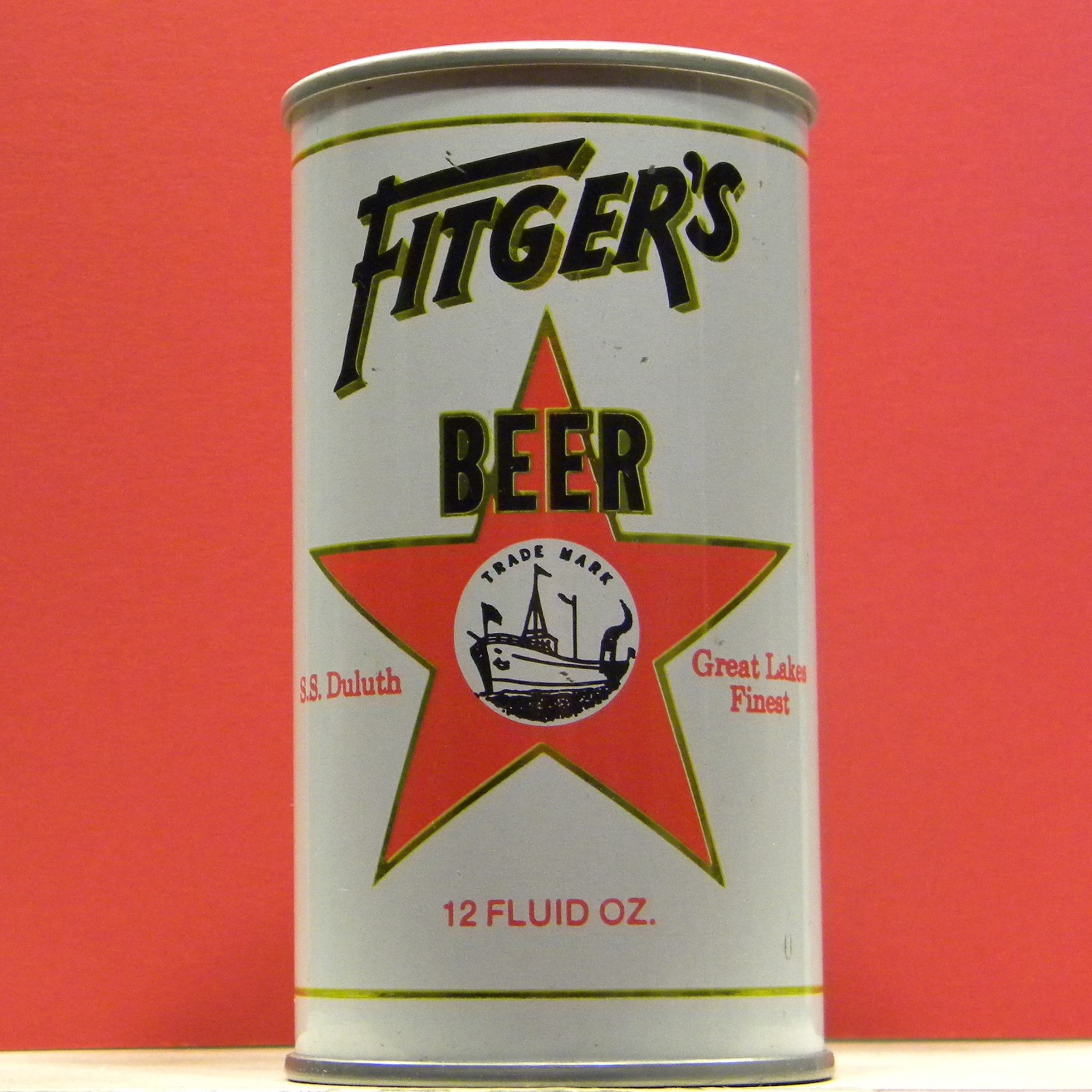 Fitger\'s Beer 1970 White Air-Filled S/S Can Duluth Schell Minnesota 096 S/T E/X