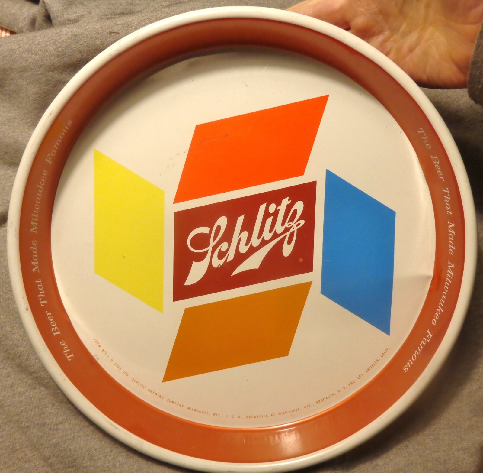 Vintage Schlitz Beer Tray- Milwaukee, WI - @1955 - Damaged