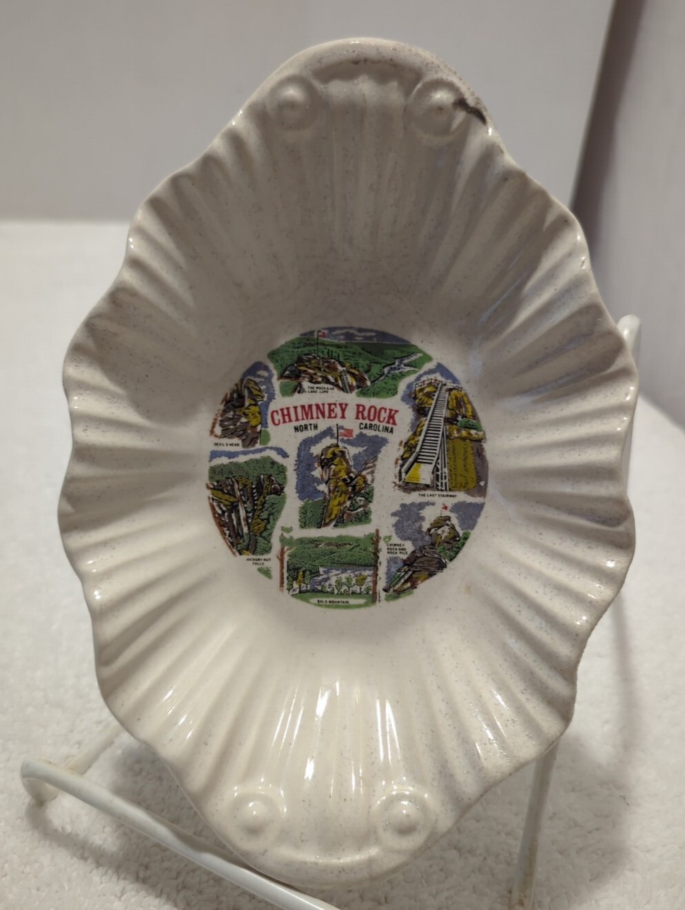 CHIMNEY ROCK Park North Carolina VINTAGE SOUVENIR Candy Dish Collectible ~ Used