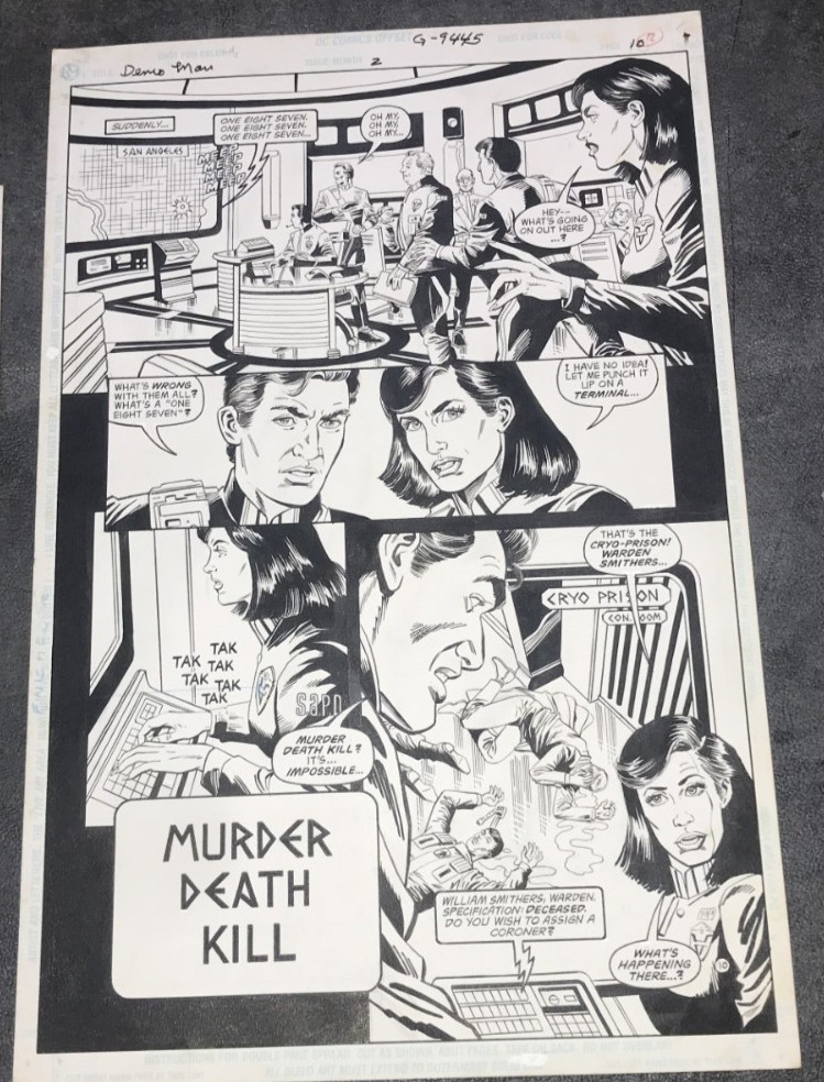 DEMOLITION MAN SANDRA BULLOCK BENJAMIN BRATT PUBLISHED ORIGINAL ART WORK PAGE