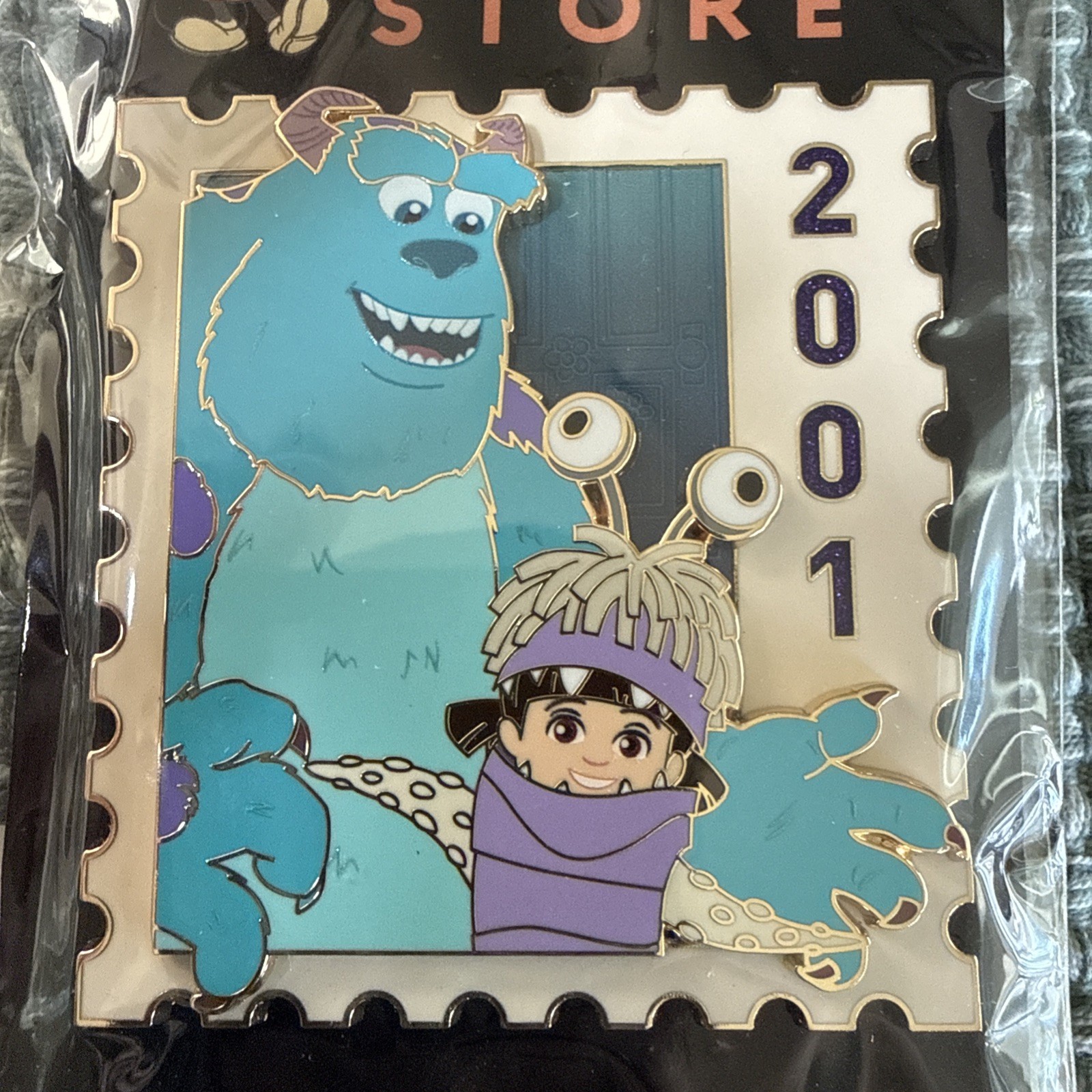 DEC WDCS D23 2026 Pixar Stamp Sulley Boo Monster's Inc. 2001 LE Disney Pin