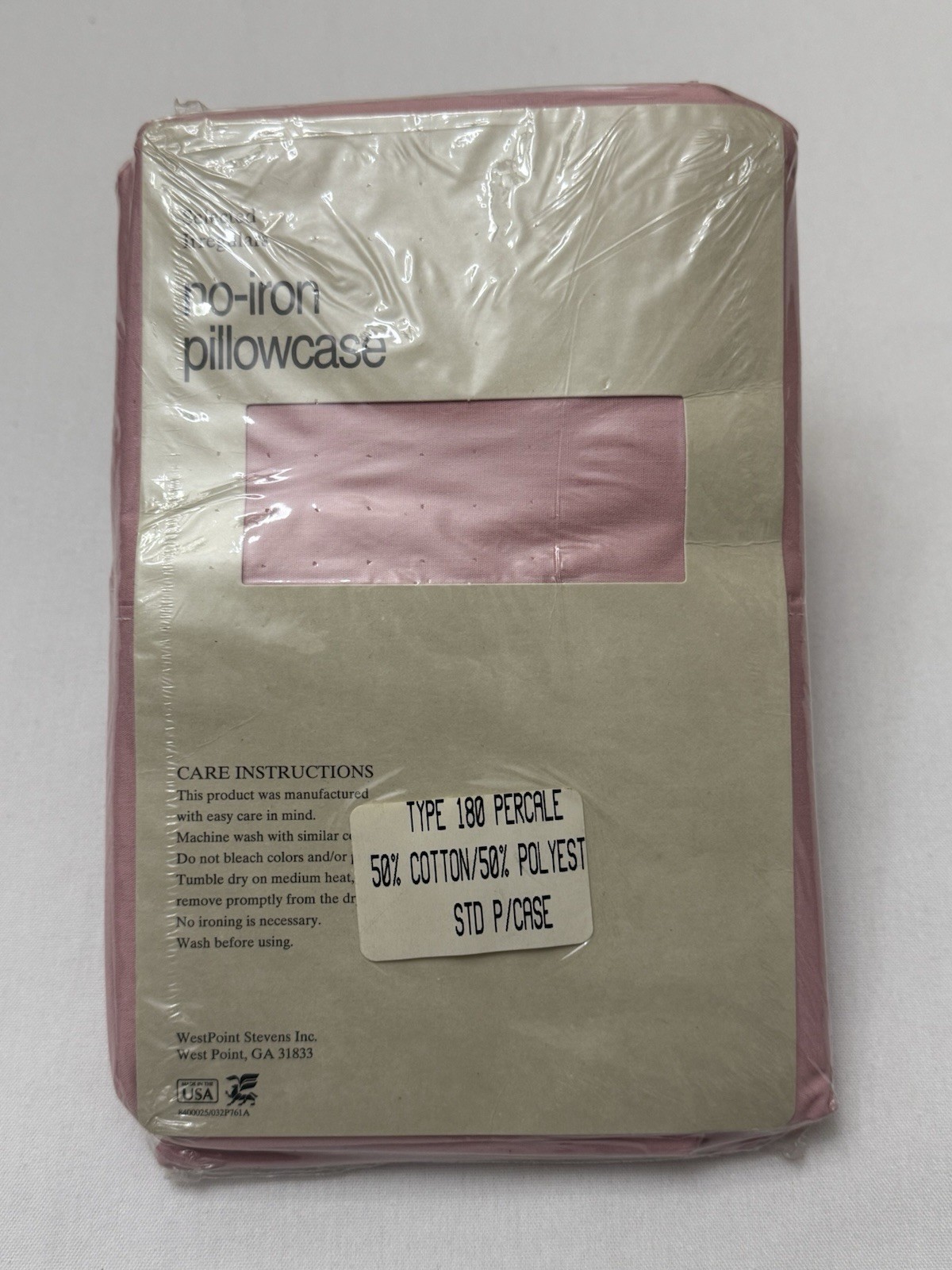 New VTG WestPoint Stevens Pink Pillowcase NOS Standard Percale Made In USA New VTG WestPoint Stevens Pink Pillowcase NOS Standard Percale Made In USA