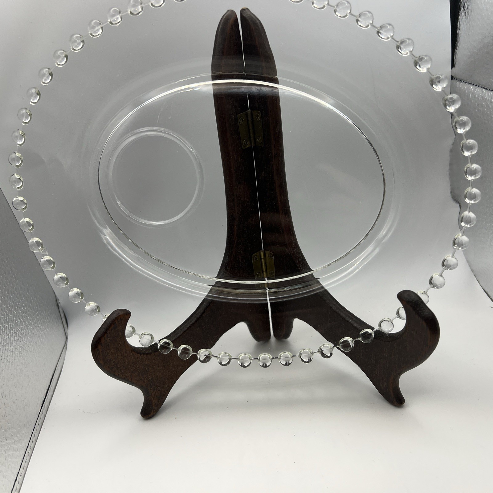 Vtg Candlewick Imperial Glass Indivdual Snack Tray Elegant Mid Century Glassware