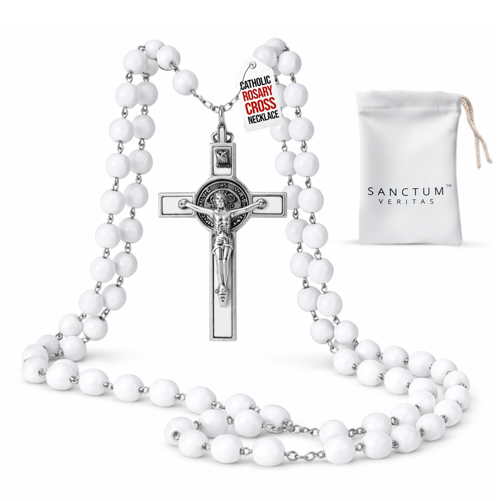 Catholic Rosary Necklace | Large Beads Italian Rosary, Gift for men & women